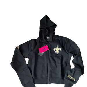 NFL New Orleans Saints Cropped Zip-Up Hoodie